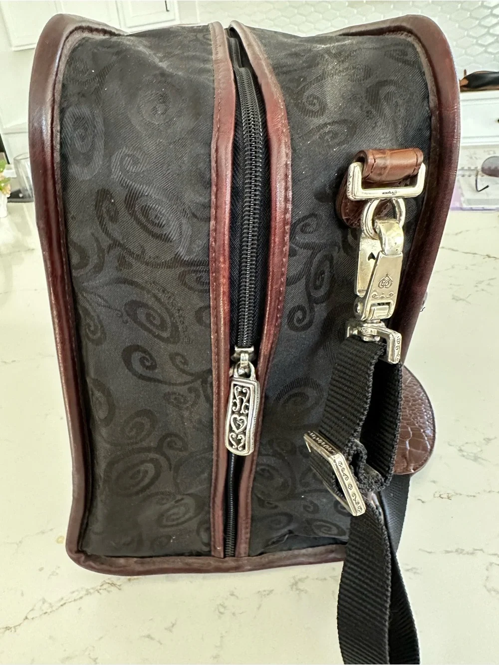 Brighton Brown and black Croc leather Briefcase carry on